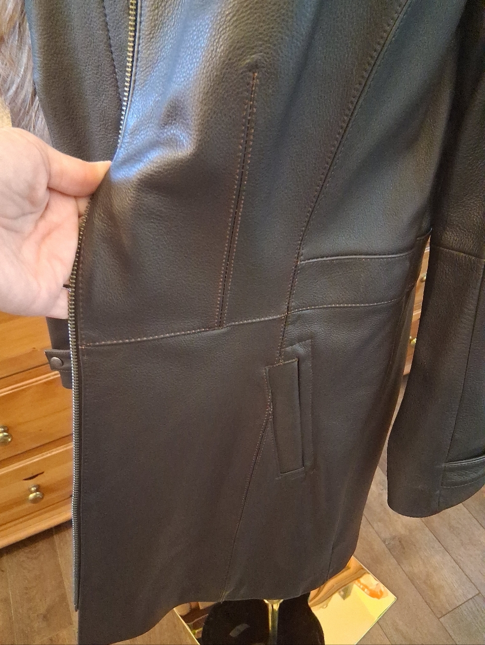 Classic Genuine Leather Eddie Bauer A Line Long Coat - Picture 11 of 15